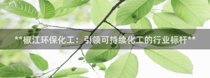 亿万先生官方网站首页：**椒江环保化工：引领可持续化工的行业标杆**